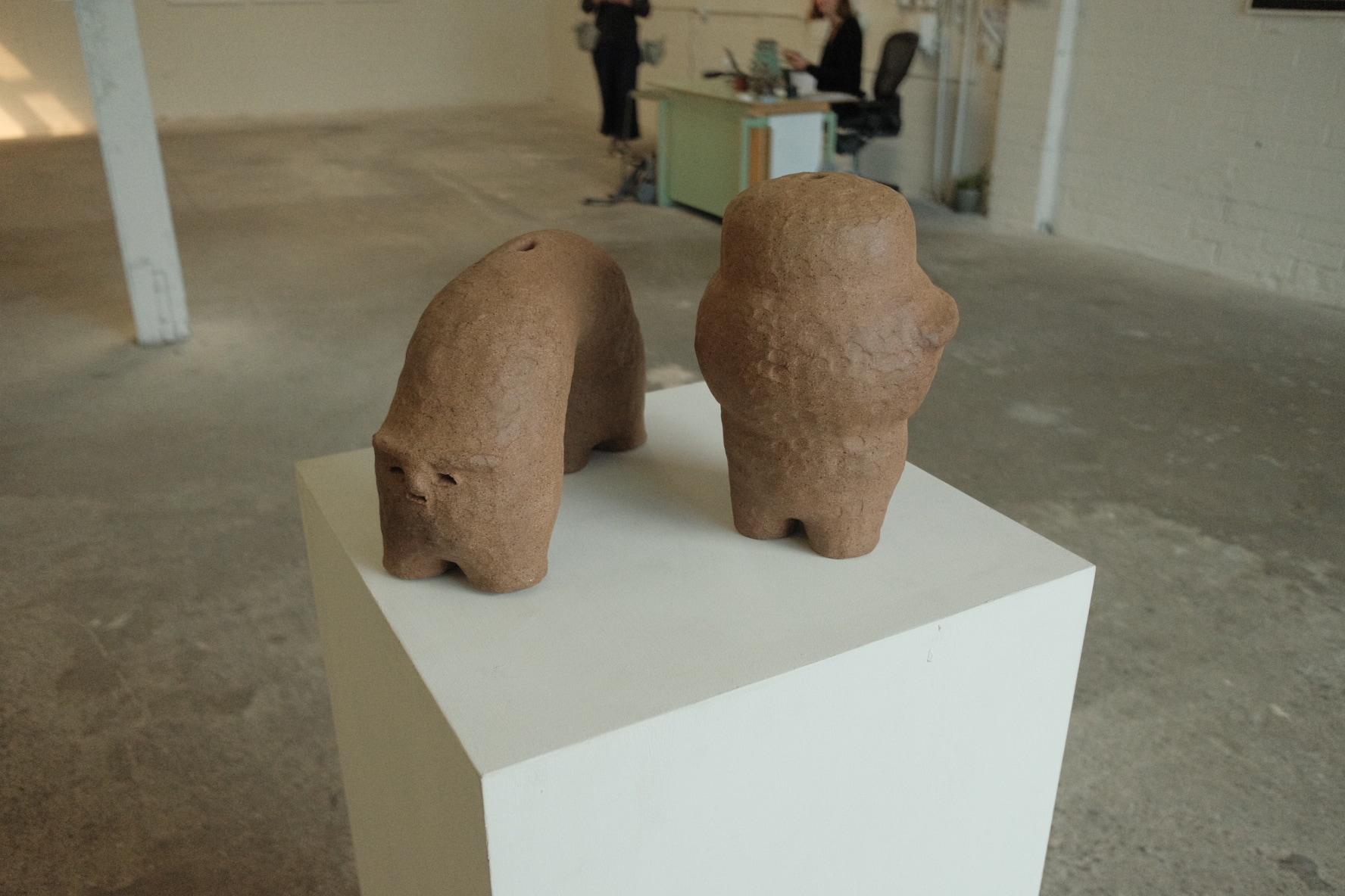 Ceramic sculpture at Oolong Gallery